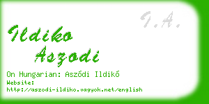 ildiko aszodi business card